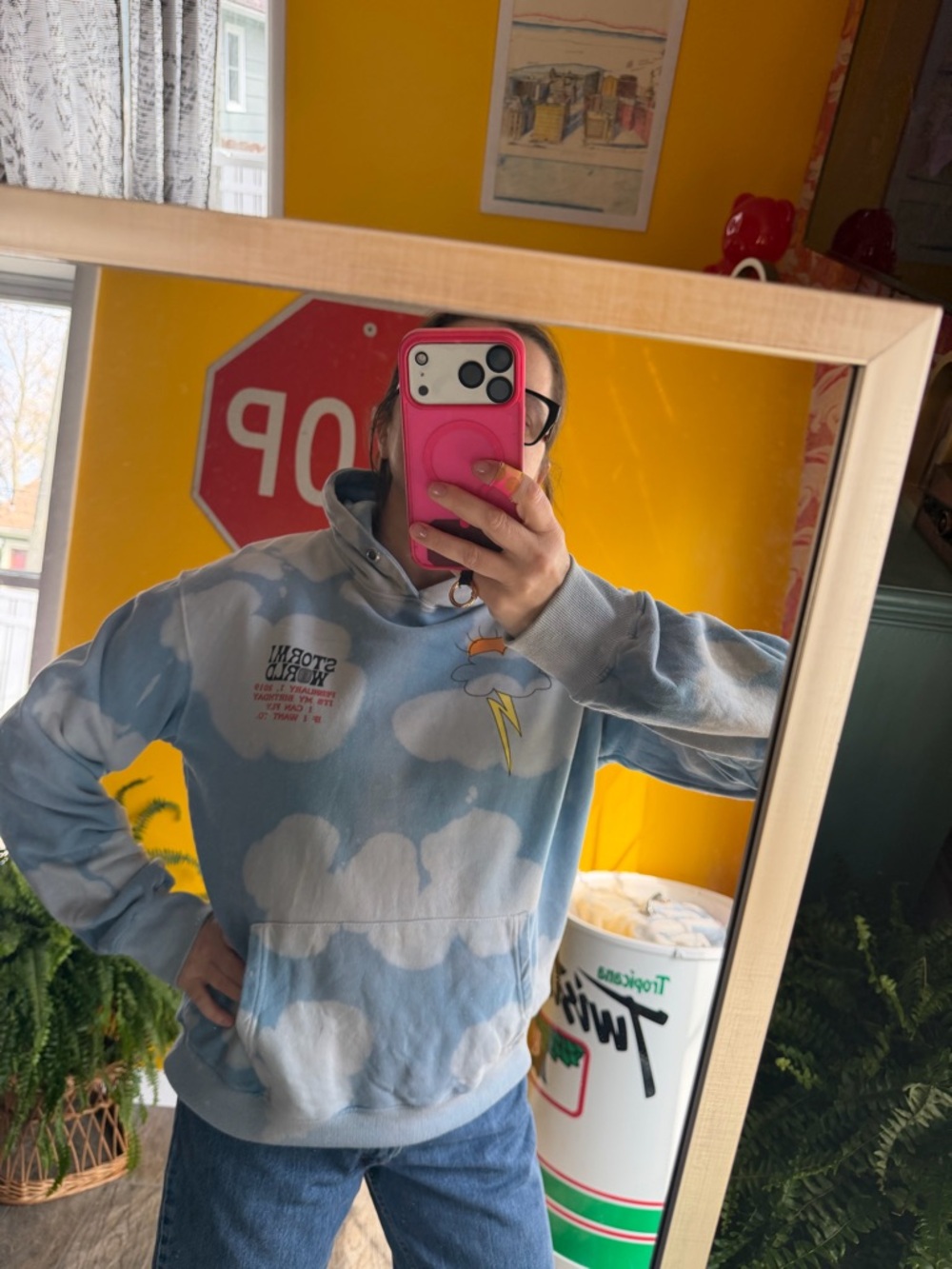 Stormiworld 2019 Travis Scott Wish you were here Hoodie Sky Blue Men Size M Tour